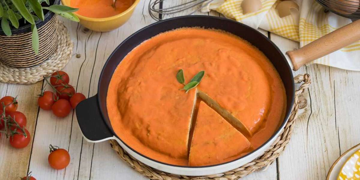 Omelete de batata em molho com whey