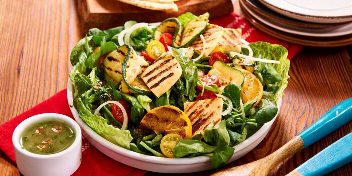 Salada de abobrinha whey e tofu grelhado