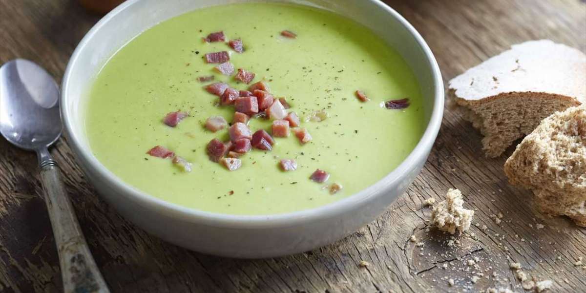 Creme de ervilha com presunto e whey