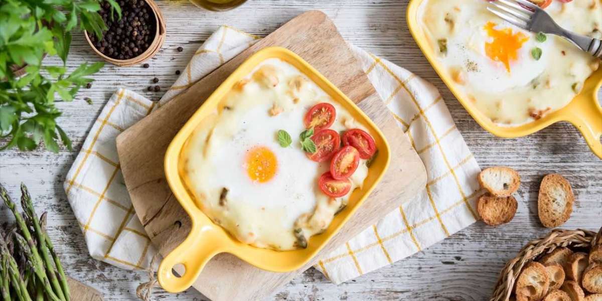 Parmentier de batata whey ovo, frango e aspargos