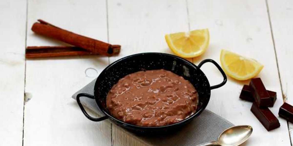 Pudim de arroz e chocolate