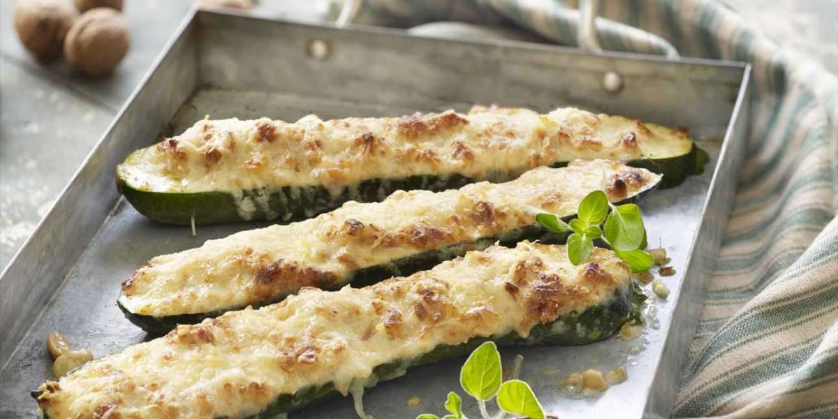 Abobrinha com molho de nozes