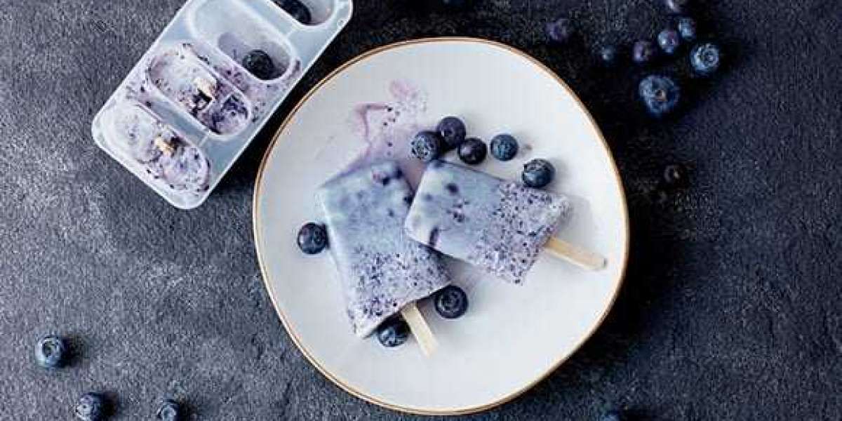 Picolé de blueberry e whey