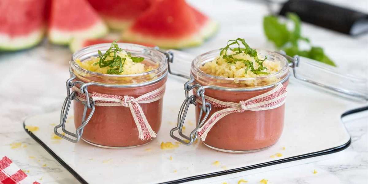 Smoothie de melancia frutas e whey