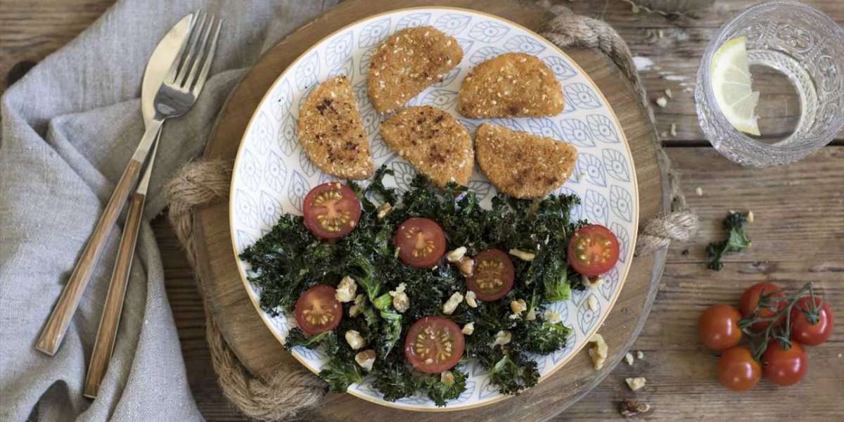 Nuggets fitness com chips de kale