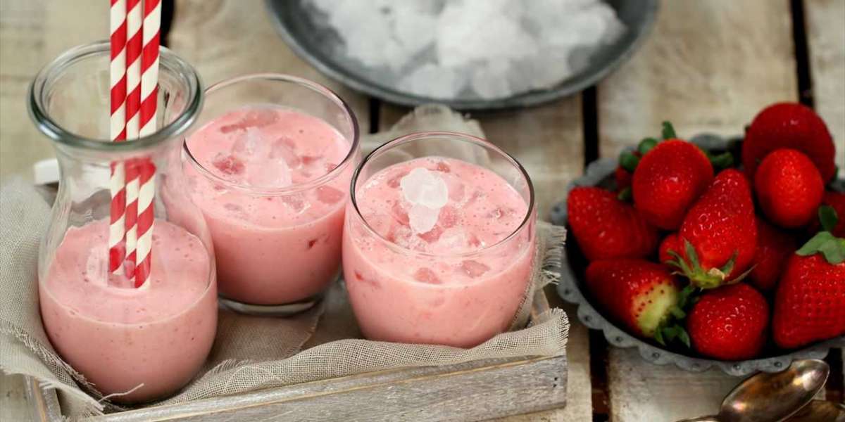 Smoothie de morango whey e banana