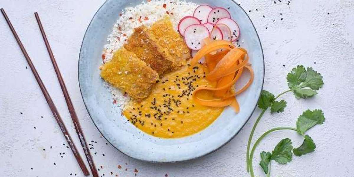 Caril katsu crocante com tofu e whey