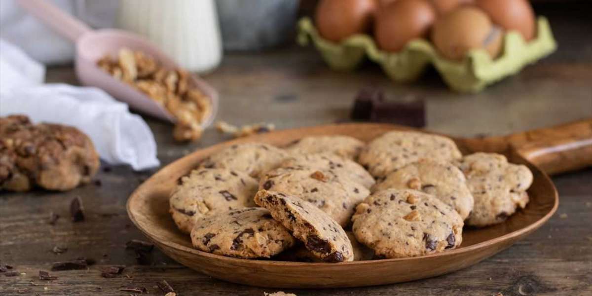 Cookies de whey e chocolate com nozes