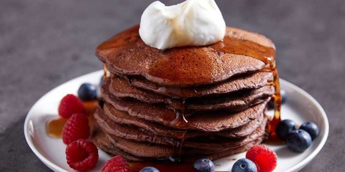 Panquecas de chocolate e whey