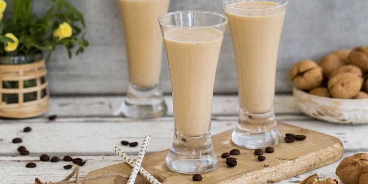 Smoothie de café whey e caramelo