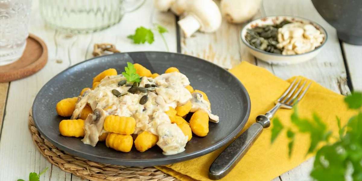 Nhoque de whey com cogumelos