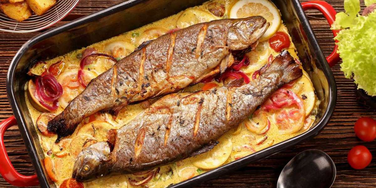 Uma refeição leve e fitness pescada ao forno