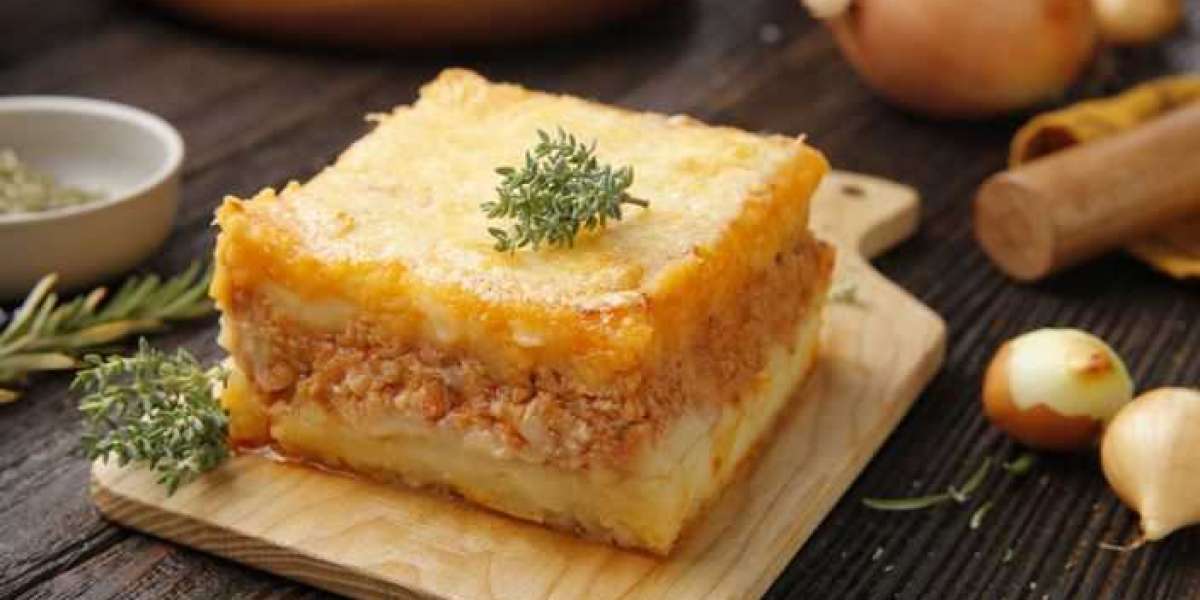 Gratinado de batata, whey, atum e pimentão