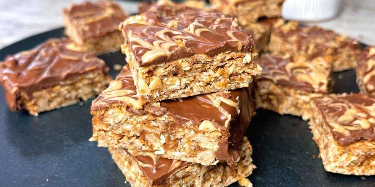 Flapjacks de chocolate com avelã