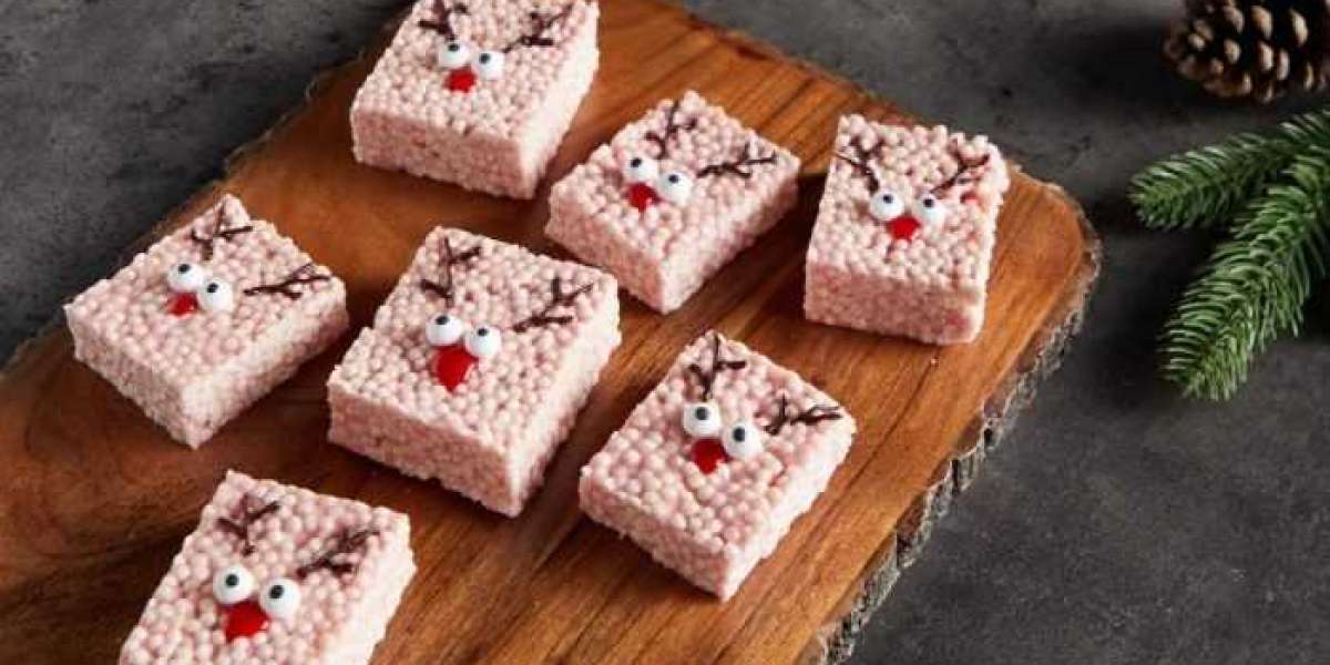 Barras de proteína crocantes de renas para o Natal Fit