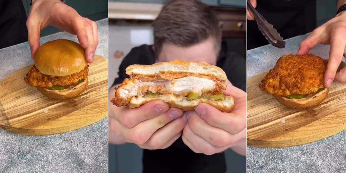 Sanduíche de Frango Frito com Whey